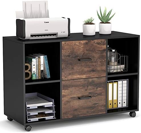 Tribesigns 2 Drawer File Cabinet, Large Mobile Lateral Filing Cabinet for Letter Size