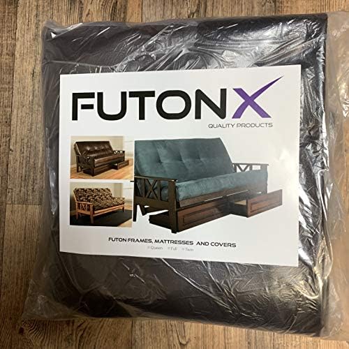 Full Size Camel Futon Cover Only Bonded Leather Premium Collection Fits 6-8 inch Futons Mattress (Havana)