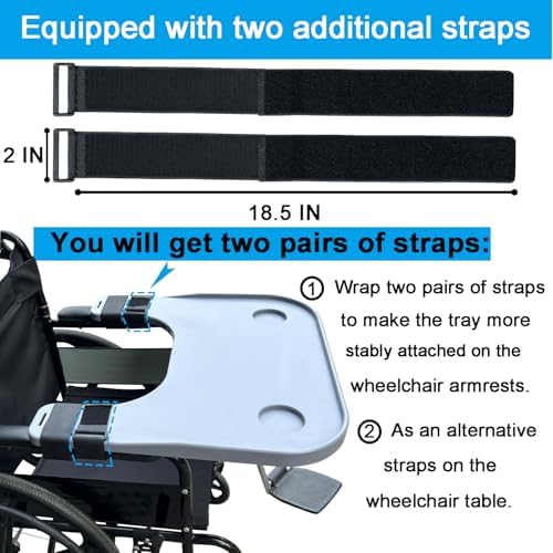 Wheelchair Tray Table with Cup Holder, Removable Lap Tray, Portable Wheelchair Desk Accessories for Eating, Reading, Resting