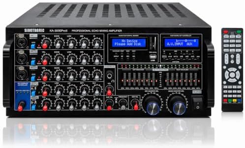 Singtronic KA-3000ProII 3000W Professional Karaoke Mixing Amplifier | DJ/KJ Console with HDMI ARC, 8-Band EQ, USB Recording, Bluetooth, Optical Input