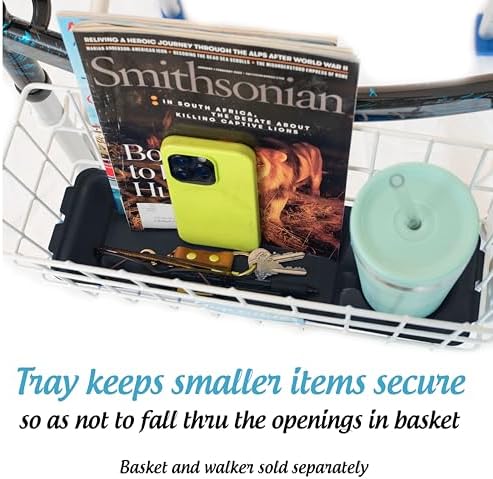 Heavy Duty Clear Plastic Insert/Tray/Cup Holder for Walker Basket