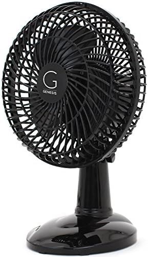 Genesis 6-Inch Clip Convertible Table-Top & Clip Fan Two Quiet Speeds - Ideal For The Home, Office, Dorm, More Black (A1CLIPFANBLACK