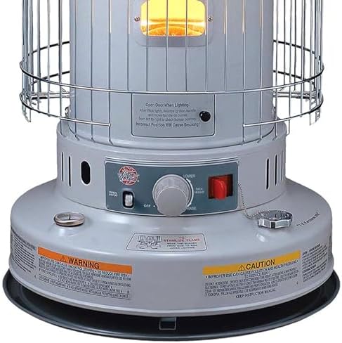 Comfort Glow Indoor Kerosene Convection Heater, 23, 800 BTUs, Grey - KW-24J | Heater for Winter Emergencies, 360 Degree Heating Radius, Heats up to 1