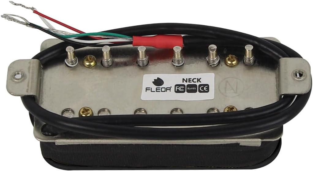 FLEOR Alnico 5 Guitar Pickup Double Coil Humbucker Pickups Neck and Bridge Set Black