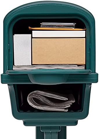 Gibraltar Mailboxes Gentry Large Capacity Double-Walled Plastic Green, All-In-One Mailbox & Post Combo Kit, GGC1G0000