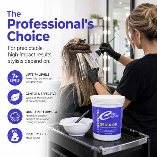 Salon High-Lift Hair Bleach Powder, Damage Control, 16 oz | Cruelty free, dust-free formula lifts 7+ levels for blonding, highlights, balayage