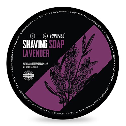Barrister and Mann Shaving Soap | Luxury Dense, Rich & Creamy Lather Tallow Wet Shave Puck Notes of American Clary Sage, Bergamot, Lavender, Patchouli | Grooming Routine for Men 4 Oz (Cheshire)