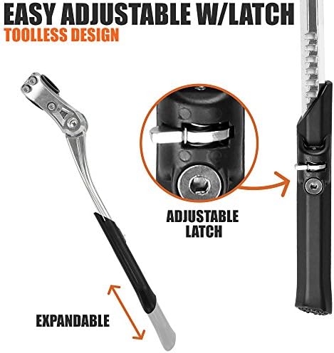BV Rear Bike Stand for 24"-28" Bikes - Adjustable Bike Kickstand for Adult Bike with 8 Height Levels