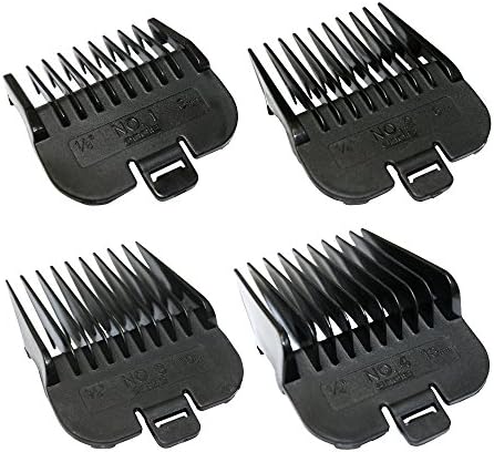 Andis 4 Piece Animal Comb Set; Sizes: 1/8", 1/4", 3/8", 1/2", Black, 21318, (pack of 4)