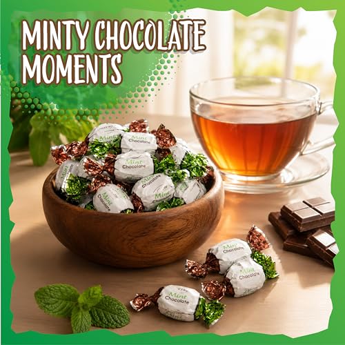 Arcor Chocolate Filled Mints, Hard Candy Individually Wrapped, 2 Lb Bag | Old Fashioned Candy with Creamy Filling, Office Candy