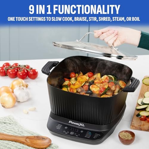 STIRMAX PLUS 7.5QT Digital Multi-Cooker with Auto Stir | 9-in-1 multicooker with automatic stirring, sauté, sear and 7.5QT family-size capacity.