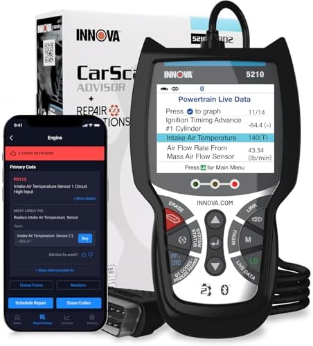 Innova 5210 OBD2 Scanner & Engine Code Reader, Battery Tester, Live Data, Oil Reset, Car Diagnostic Tool for Most Vehicles