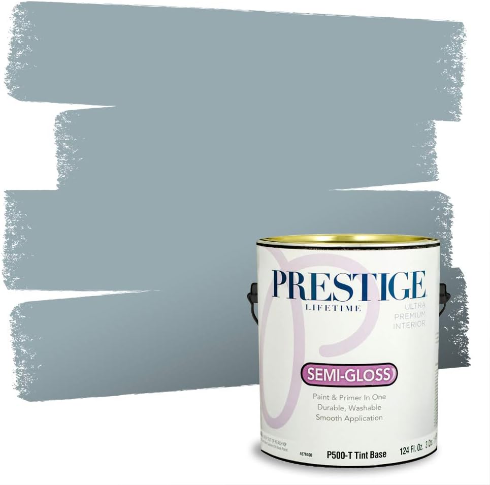 PRESTIGE Paints E100-T-SW6241 Exterior Paint and Primer in One, 1-Gallon, Flat, Comparable Match of Sherwin Williams Aleutian, 1 Gallon, SW18-Aleutian