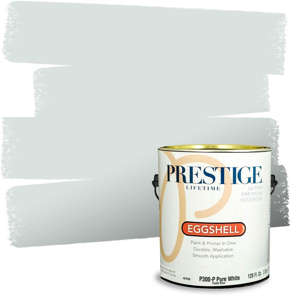 PRESTIGE Paints E100-T-SW6241 Exterior Paint and Primer in One, 1-Gallon, Flat, Comparable Match of Sherwin Williams Aleutian, 1 Gallon, SW18-Aleutian