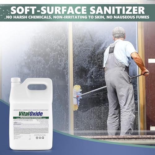 Vital Oxide Disinfectant, Deodorizer, Cleaner, Food-Contact Sanitizer, Virucide – (EPA registration #82972-1) – Kills Mold & Mildew, Eliminates Odors -1 Gallon | EPA registration 82972-1, disinfectant, deodorizer, cleaner, food-contact sanitizer and viru…