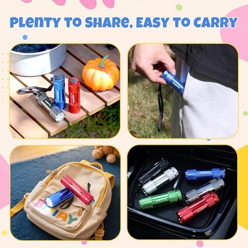EverBrite 18-Pack Mini LED Flashlight Set,Portable Compact | Ideal for Hurricane Supplies Camping, Night Reading, Cycling, BBQ, Party, Backpacking,with Lanyards & 54 x AAA Batteries
