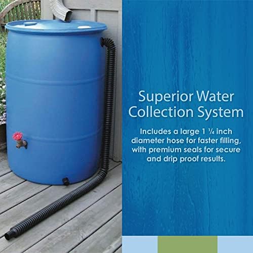 EarthMinded Rain Barrel Overflow Kit - Divert Water Away From Full Rain Barrels and Your Home - This Rain Barrel Link Kit Extends to 5 Feet and