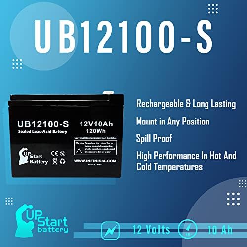 UB12100-S 12V 10Ah Replacement for Razor MX350 Dirt Rocket (Version Battery | 1-8) Replacement Universal Sealed Lead Acid Battery (10000mAh