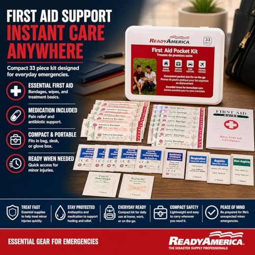 Ready America 70280 72 Hour Emergency Kit, 2-Person, 3-Day Backpack, Includes First Aid Kit, Survival Blanket