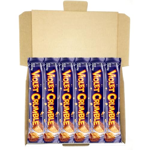 Violet Crumble Milk Chocolate Honeycomb Bars – 6-Pack – 1.76 oz Each – Made in Australia