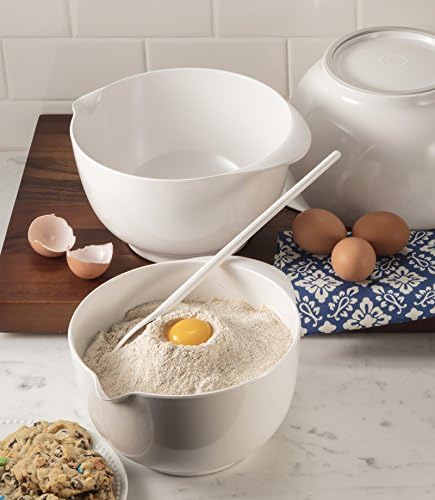 Hutzler Melamine Mixing Bowl Set: 2, 3 and 4 Liters, White (3234WH)