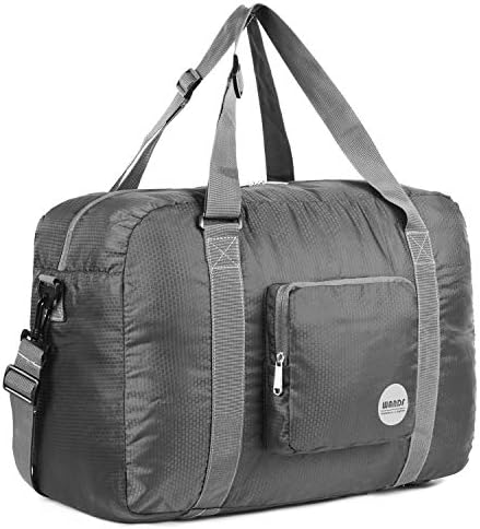 WANDF Foldable Personal Item Bag, Carry on Travel Duffle Bag | Frontier Airline Underseat Fit, 18x14x8 inches, Weekend Overnight Trips, Packable