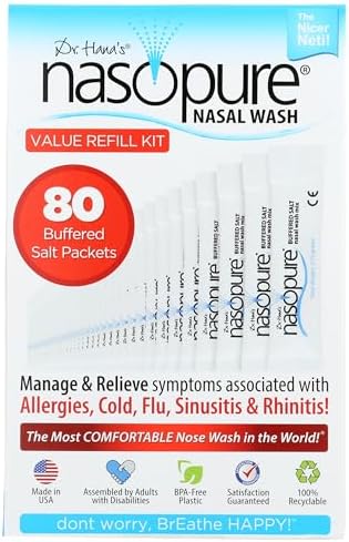 DR HANA'S NASOPURE Nasal Wash, Value Refill Kit, 80 Count