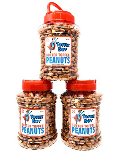 Toffee Boy's Butter Toffee Peanuts - 45 Oz Jar - Family Recipe, Fresh and Hand Cooked, Gluten Free, Real Ingredients, No Preservatives, The PERFECT Holiday Gift