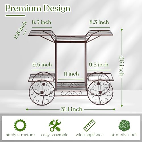 Sorbus® Garden Cart Stand & Flower Pot Plant Holder Display Rack, 6 Tiers, Parisian Style - Perfect for Home, Garden, Patio (Bronze)