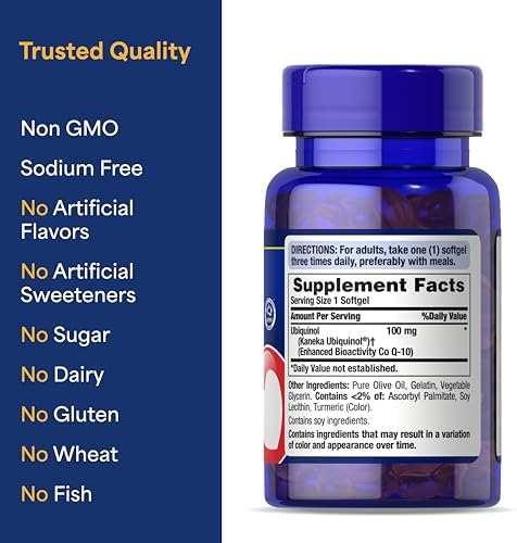 Puritan's Pride Next Gen Ubiquinol Coenzyme CoQ10 100mg, 60 Servings