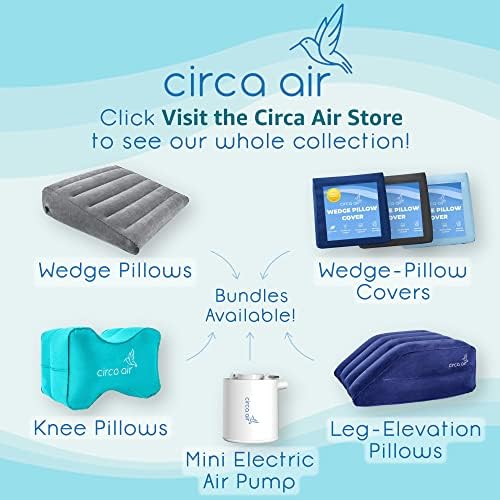 Circa Air Inflatable Wedge Pillow for Traveling - Travel Wedge Pillows for Sleeping in Bed, Acid Reflux, Sleep Apnea, Snoring for Back, Knee