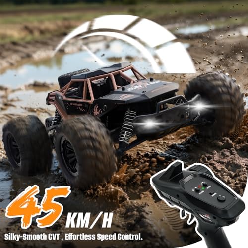 1:16 RC Cars for Adult,45km/h 4WD Off-Road Remote Control Car All-Terrain Fast RC Truck with Two 1500mAh Batteries