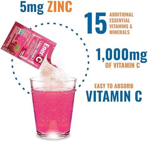 Ener-C Multivitamin Drink Mix, Electrolytes Powder - Raspberry, 30 Count | Vitamin Packets for Water, Vitamin Drink Mix, Hydration Liquid Mix, Immune Booster for Adults, Healthy Energy