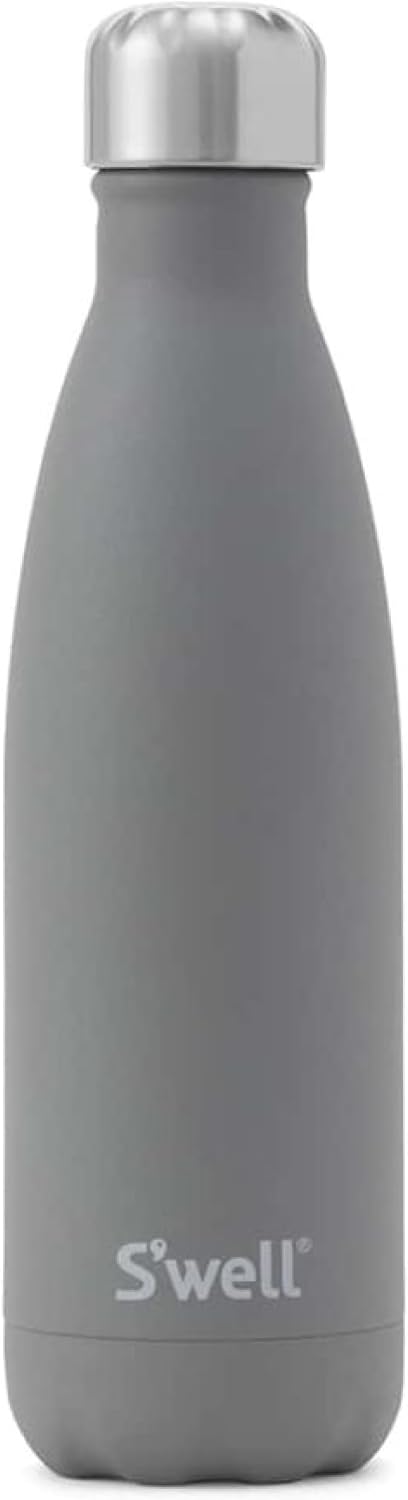 S'well Stainless Steel Water Bottle, 17oz, Blue Suede, Triple-Layered Vacuum Insulated Containers Keeps Drinks Cold for 36 Hours and Hot for 18, BPA Free, Perfect for On the Go