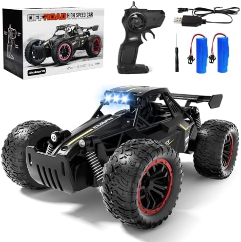 Remote Control Car, Fast RC Monster Truck with Durable Metal Body, 1:16 Off-Road RC Crawler with LED Headlights, All-Terrain Drift Car, 3 4 5 6 7 8 9 10 Year Old Boys Girls Kids Gifts