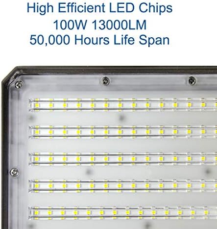 DAKASON 2 Pack 100W LED Flood Light Outdoor, Dusk-to-Dawn Photocell Adjustable Knuckle Mount, 13000LM 5000K Replaces 350W HPS/MH 100-277Vac