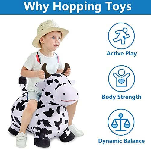 Bouncy Pals Toddler Horse Hopper Toy, Kids Outdoor Ride Bounce Farm Animal | Inflatable Bouncing Hopping Toy, Indoor Baby Plush Bouncer Horse, Birthday Gift for 18 Month 2 3 4 Year Old Child Boys Girls