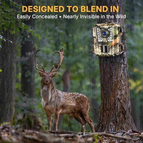 WOSPORTS Mini Trail Camera,30MP 1080P HD Game Camera Motion Activated with IR Night Vision Waterproof Video Deer Cam for Outdoor Wildlife Monitoring