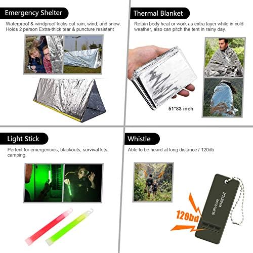 Survival Kit, First Aid Kit Survival Gear and Supplies Emergency Kit with Bug Out Bag Tactical Military Grade Molle IFAK for Camping, Earthquake