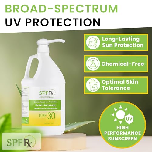 SPF 30 Sport Lotion- Water Resistant Sunscreen Broad Spectrum UVA & UVB Protection Non Greasy Residue Sunscreen Bulk, 1 Gallon