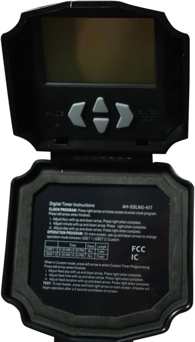 American Hunter Sunslinger Digital Weather Resistant Hunting Deer Game Feeder Kit with Integrated Solar Panel (6v Spring Top Battery Sold