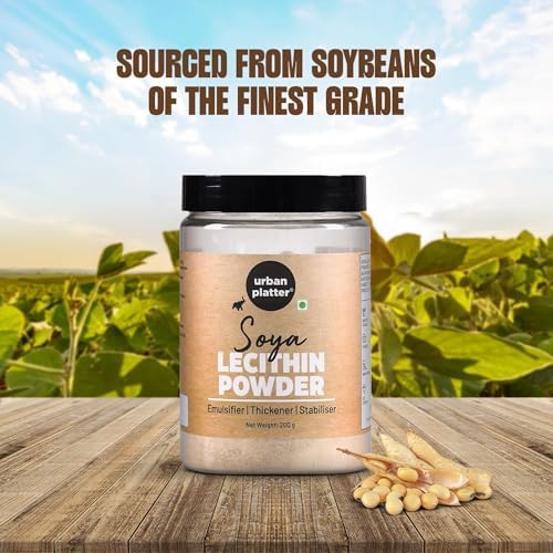 Urban Platter SOYA Lecithin Powder | 7.05 Oz (200g) | Natural Emulsifier, Thickener & Stabiliser | Plant-Based & Vegan | Ideal for Baking, Chocolates