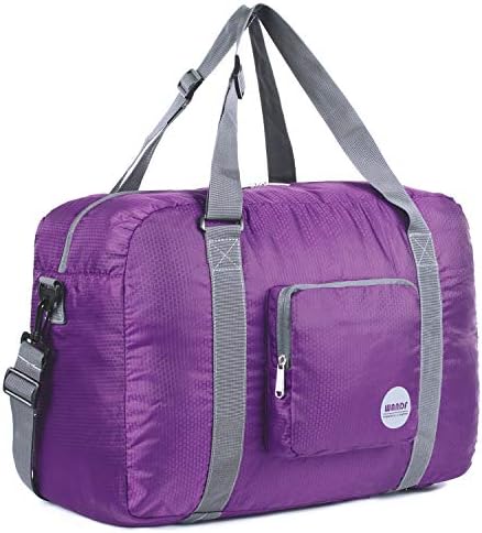 WANDF Foldable Personal Item Bag, Carry on Travel Duffle Bag | Frontier Airline Underseat Fit, 18x14x8 inches, Weekend Overnight Trips, Packable