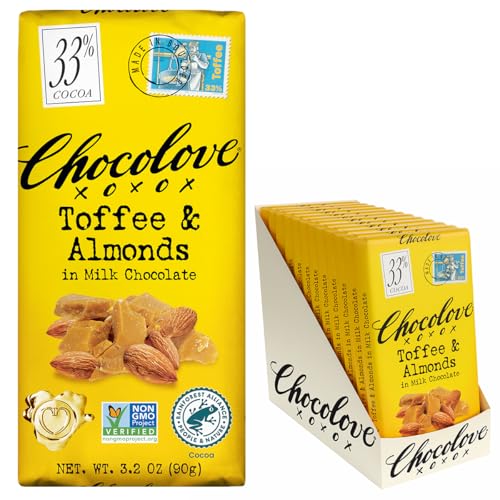 Chocolove Creamy Milk Chocolate Bars | 33% Cocoa | Crafted with Silky Premium Chocolate | Non-GMO, & Gluten-Free, 3.2 oz Bar (12 Pack)