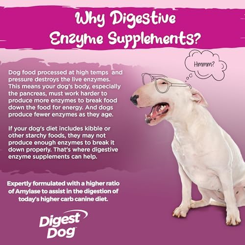Vital Planet - Digest Dog Digestive Pancreatic Enzyme Blend with Pumpkin and Fennel to Support the Pancreas and Healthy Digestion with Pancreatin