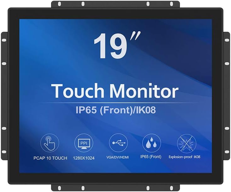 GreenTouch 18.5 Industrial Touch Monitor Open Frame, HDMI/VGA/DVI Interface, Muliti Touch Capacitive Touch Screen Technology