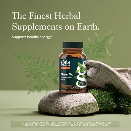 Gaia Herbs Green Tea - Helps Maintain Healthy Energy Levels* - with Green Tea Leaf & Extract - 60 Vegan Liquid Phyto-Caps (30 Servings)