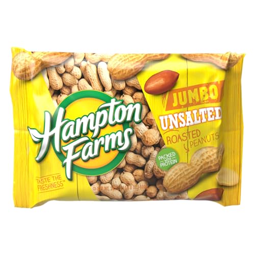 Hampton Farms - USA Grown All-Natural - Fancy Roasted In-Shell Unsalted Peanuts - 5 lb. Bag