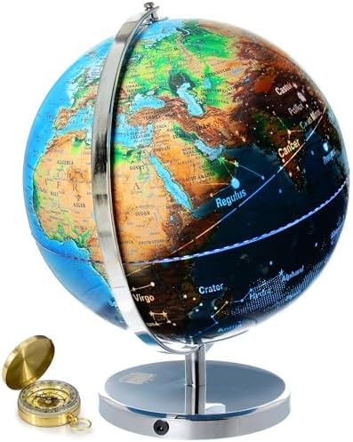 13” Illuminated Constellation World Globe for Kids & Adults