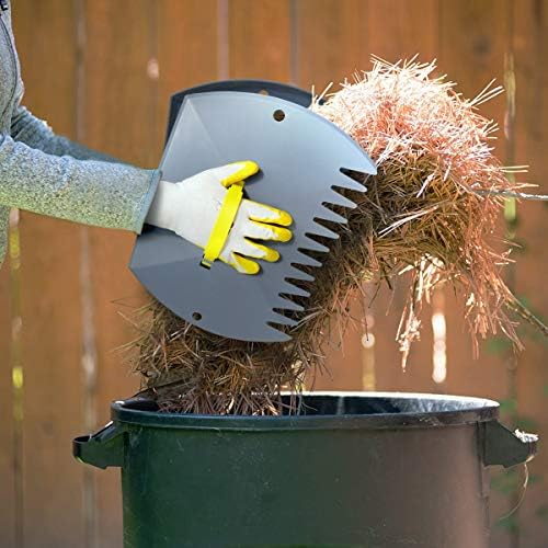 Jardineer Leaf Scoops Hand Rake, Lightweight Leaf Grabber, Grey Leaf Collector, Leaf Picker Upper for Leaves, Grass, Lawn Clippings